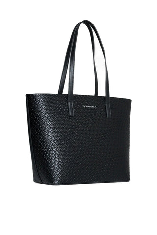 SHOPPER IN SIMIL PELLE CON TEXTURE INTRECCIO E ZIP